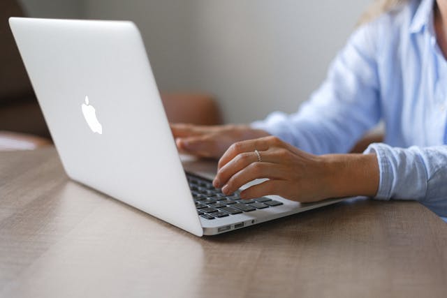 business woman working on laptop
